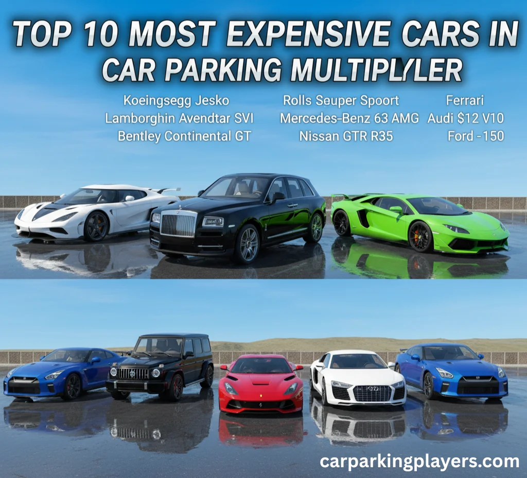 Top 10 Most Expensive Cars in Car Parking Multiplayer